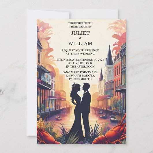 kreeft strand oceaan zomer new orleans bruiloft kaart (Voorkant)