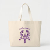 kreeft strand Tas-visser core-tropisch-Paarse Grote Tote Bag (Voorkant)