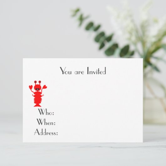 Kreeft Strand Thema Kaart (Staand voorkant)