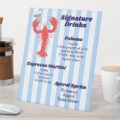 Kreeft Thema Cocktail Pedestal Sign Reclamebord Met Voetstuk (Insitu)