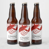 kreeft thema verjaardagsfeestje bier etiket (Flessen)