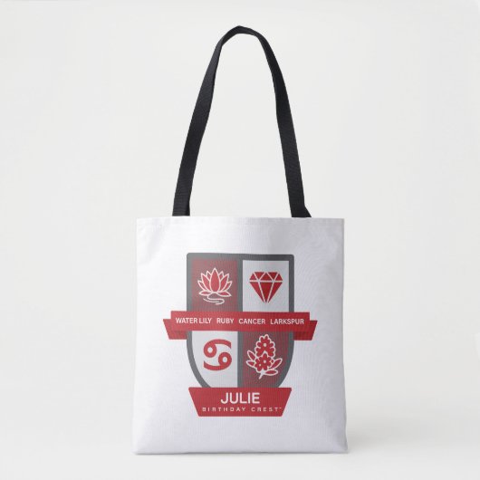 Kreeft Verjaardag Crest™ voor 1-22 juli Tote Bag (Voorkant)