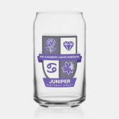 Kreeft Verjaardagsembleem™ voor 22-30 juni Blikvorm Glas (Achterkant)