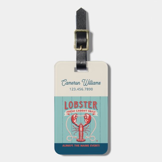 Kreeft vers gevangen dagelijks | Maine Bagagelabel (Voorkant verticaal)