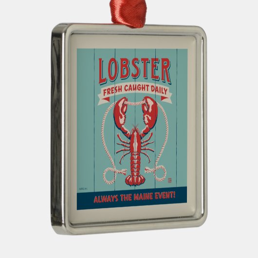 Kreeft vers gevangen dagelijks | Maine Metalen Ornament (Rechts)