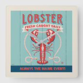 Kreeft vers gevangen dagelijks | Maine Vierkante Klok (Voorkant)