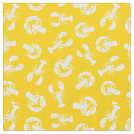 Kreeft Vis Geel Wit Kust Stof