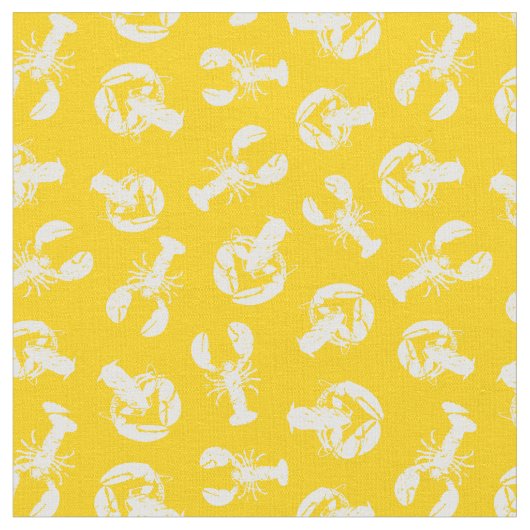 Kreeft Vis Geel Wit Kust Stof (Close Up)