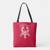 Kreeft-Visser Core-Hawaiian-Cherry Red Tote Bag (Achterkant)
