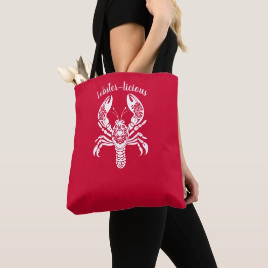 Kreeft-Visser Core-Hawaiian-Cherry Red Tote Bag (Dichtbij)