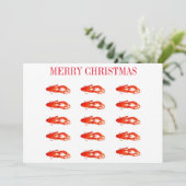 Kreeft Vrolijk Kerstfeest Feestdagenkaart (Staand voorkant)