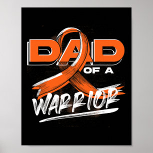 Kreeft Warrior Oranje Ribbon Dad Leukemie Awarenen Poster