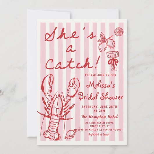 Kreeft Ze is een Catch Bruids Douche Uitnodiging (Voorkant)