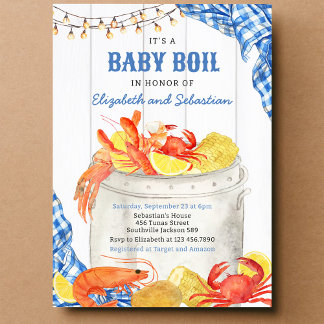 Kreeft Zeebanket Baby Borrel Kaart