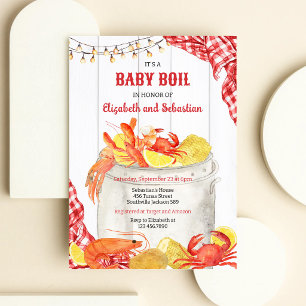 Kreeft zeebanket baby shower uitnodiging