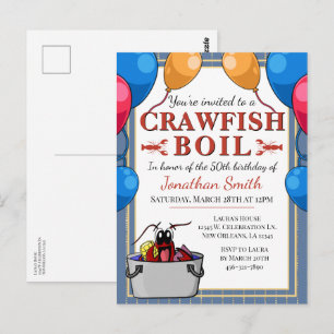 Kreeft Zeebanket Verjaardagsfeestje Briefkaart