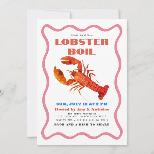 Kreeft/zeevruchten bakken/koken partij kaart (Voorkant)