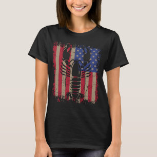 Kreeft Zeevruchten Koken Chef USA Amerikaanse vlag T-shirt