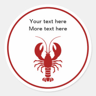 Kreeft zeevruchten Thema Ronde Sticker