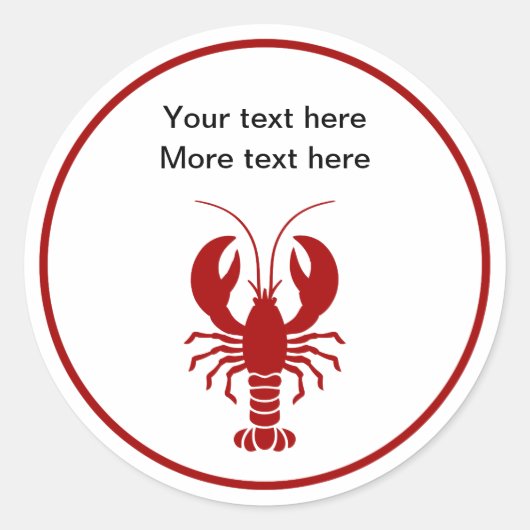 Kreeft zeevruchten Thema Ronde Sticker (Voorkant)