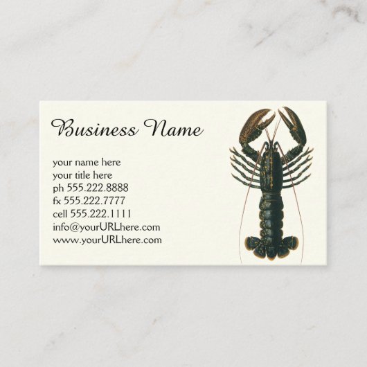  kreeft, zeezoogdier visitekaartje (Voorkant)