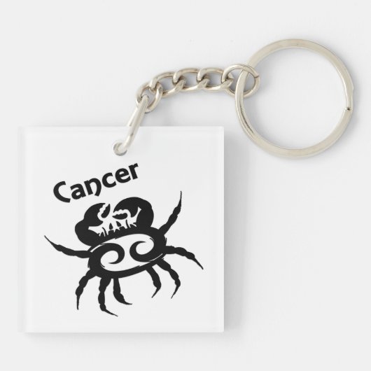 Kreeft Zodiac Symbool en Teken Sleutelhanger (Achterkant)