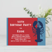 Kreeft Zomer Verjaardagsfeest Uitnodiging (Staand voorkant)