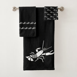 Kreeft Zwart-wit kust deco Bad Handdoek
