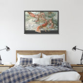 Kreeften in de oceaan, art nouveau canvas afdruk (Insitu (Slaapkamer))