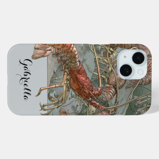 Kreeften in de oceaan, art nouveau Case-Mate iPhone case (Achterkant (horizontaal))