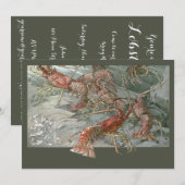 Kreeften in de oceaan, art nouveau kaart (Voorkant / Achterkant)