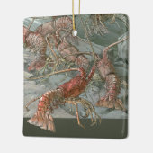Kreeften in de oceaan,  art nouveau keramisch ornament (Links)