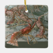 Kreeften in de oceaan,  art nouveau keramisch ornament (Voorkant)