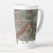 Kreeften in de oceaan,  art nouveau latte mok (Rechterhoek)