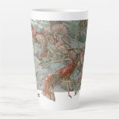 Kreeften in de oceaan,  art nouveau latte mok (Voorkant)