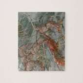Kreeften in de oceaan, art nouveau legpuzzel (Verticaal)