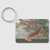 Kreeften in de oceaan, art nouveau sleutelhanger (Achterkant)