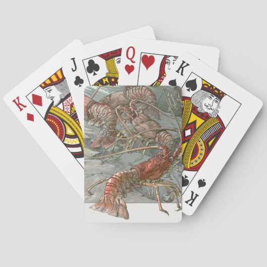 Kreeften in de oceaan, art nouveau speelkaarten (Achterkant)