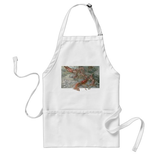 Kreeften in de oceaan,  art nouveau standaard schort (Voorkant)
