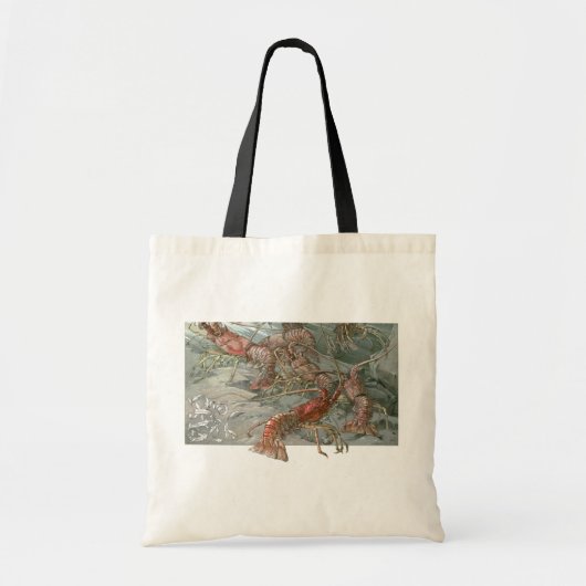 Kreeften in de oceaan,  art nouveau tote bag (Voorkant)
