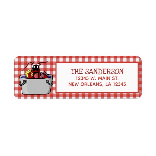 Kreeften Koken Familie Samenkomst Feest Adres Etiket (Voorkant)
