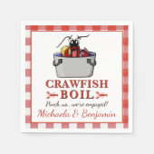 Kreeften Koken Kreeft Barbecue Verloving Feest Servet (Voorkant)
