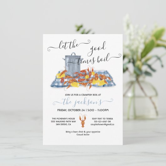 Kreeften Koken Picknick BBQ Kaart (Staand voorkant)