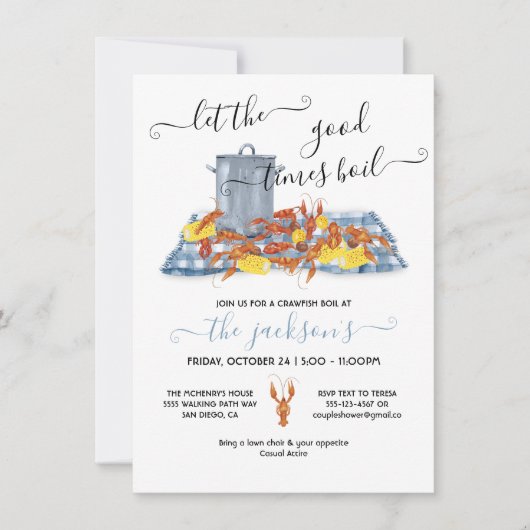 Kreeften Koken Picknick BBQ Kaart (Voorkant)