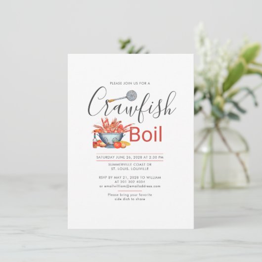 Kreeften koken Strandfeest Familie Reünie Kaart (Staand voorkant)