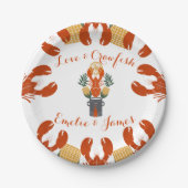 Kreeften Koken Verloving Feest-Liefde & Kreeft Papieren Bordje (Voorkant)