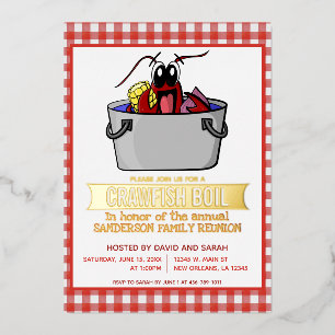 Kreeften Koken Zeevruchten Feest Picknick Familie  Folie Uitnodiging