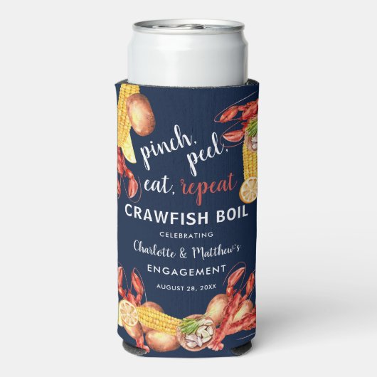 Kreeften koken zeevruchten verloving feest seltzer blikjeskoeler (Seltzer Achterkant)