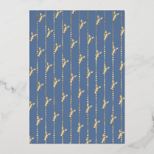 Kreeften Koken Zomer Zeevruchten Barbecue Feest Folie Uitnodiging (Achterkant)