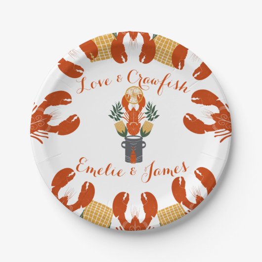 Kreeften Kook Verlovingsfeest-Liefde & Kreeft Papieren Bordje (Voorkant)